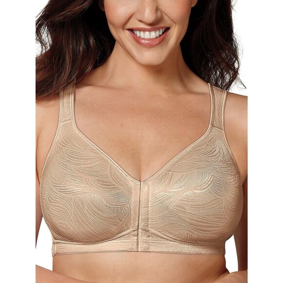 Playtex 18 Hour Wirefree Front Close Bra Posture Boost Smoothing 40D NUDE E525 - Picture 1 of 9